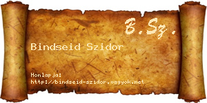 Bindseid Szidor névjegykártya